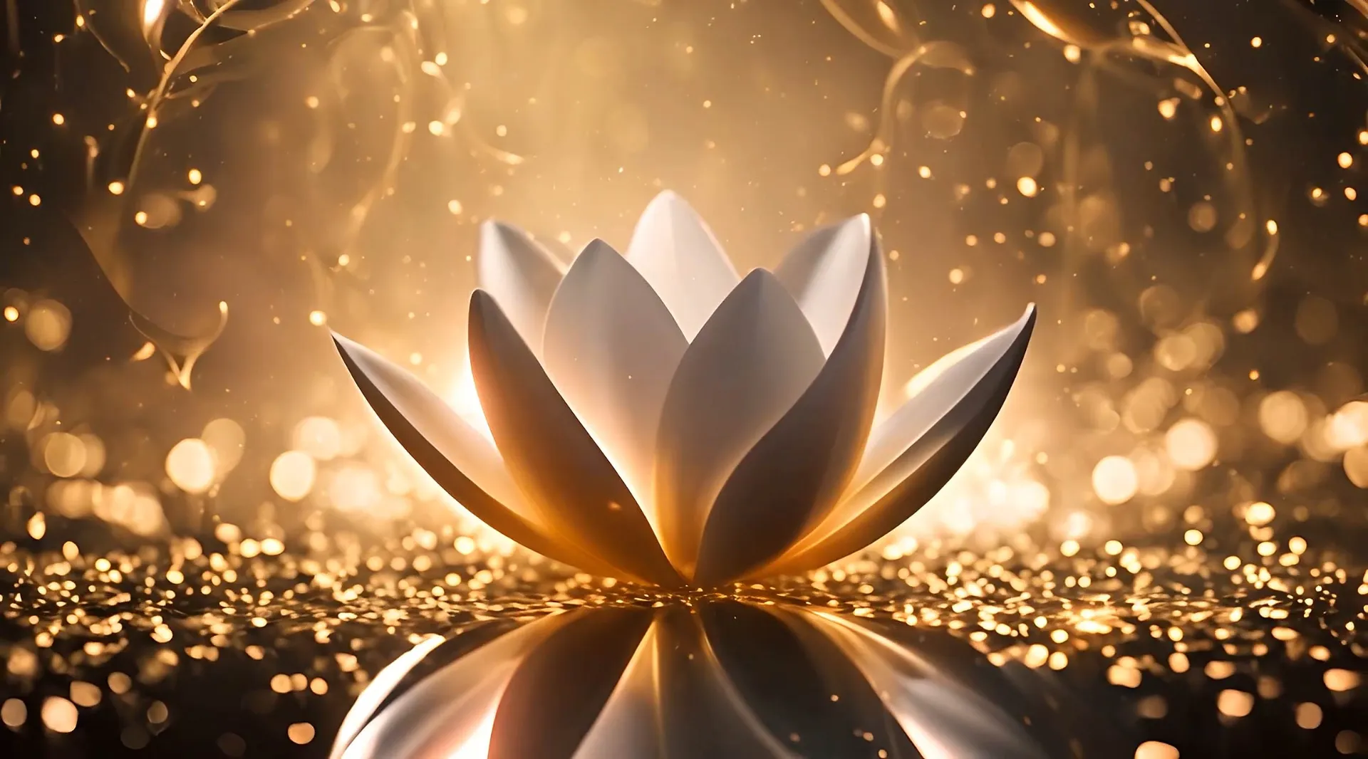 Spiritual Awakening Illuminated Lotus Flower Backdrop